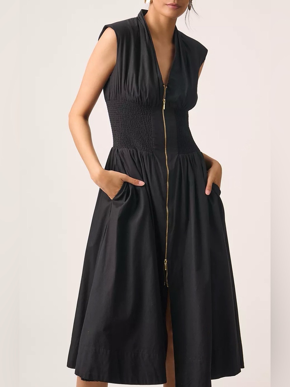 Anthropologie Tommie Zip-Front Midi Dress